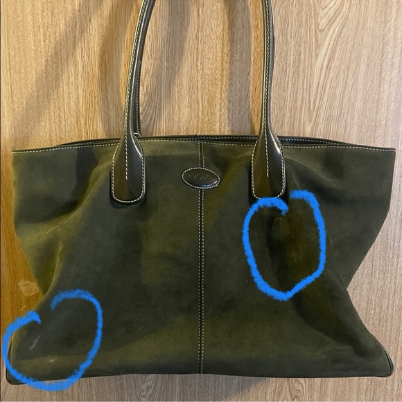 Tod's Dark Green Suede Tote Bag - Picture 11 of 11